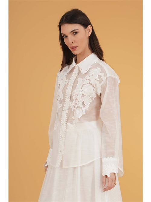 Camicia con ricamo twins fantasy | T4973TWHITE